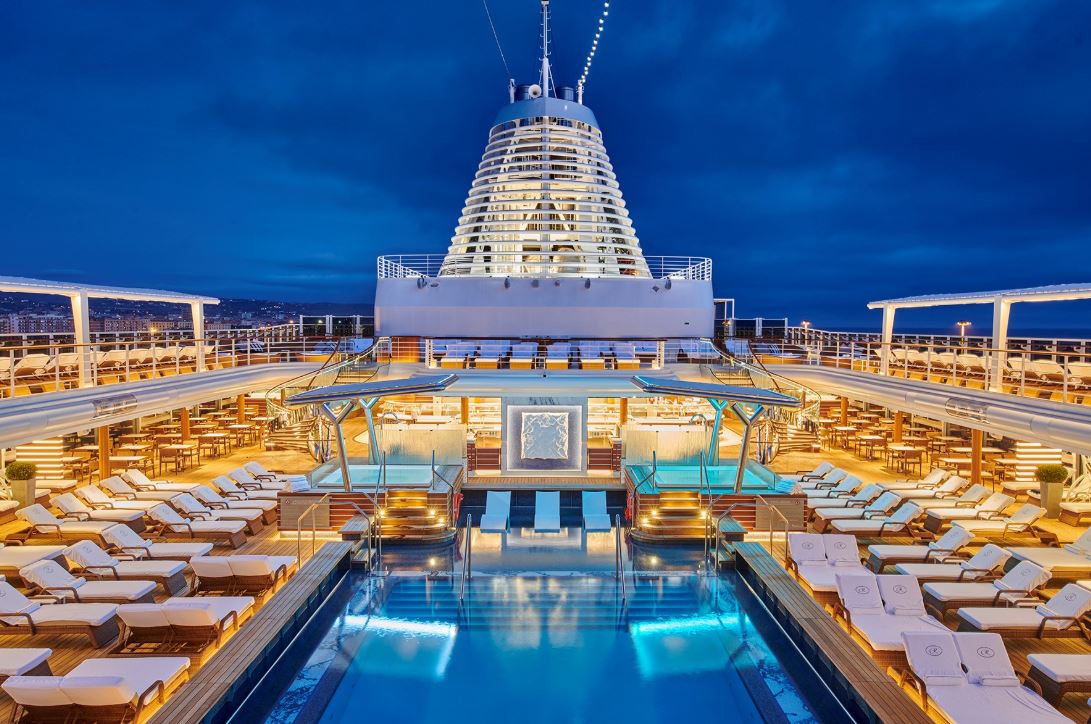 Seven Seas Splendor - Pool Deck at Night