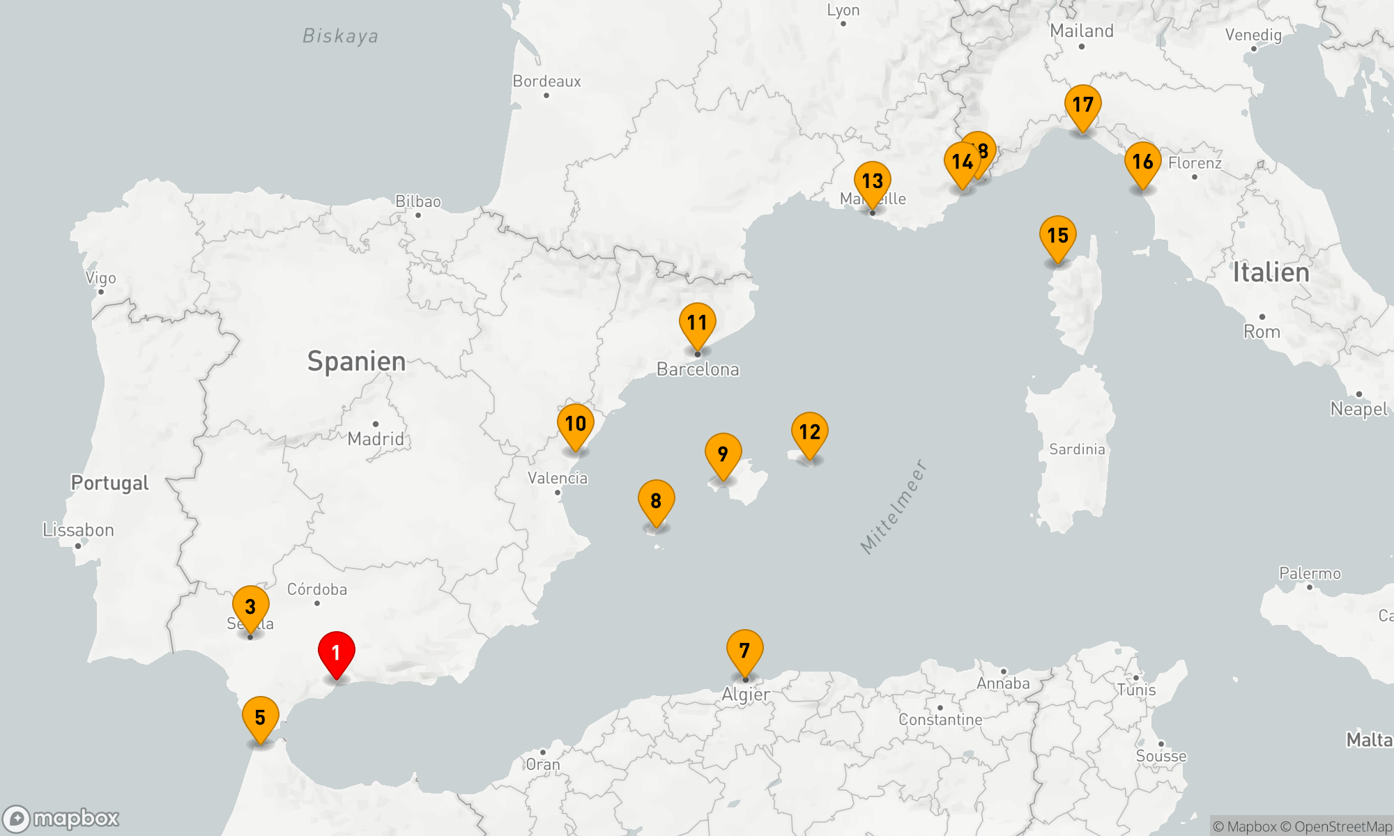 Ultimative mediterrane Köstlichkeiten: Spanien, Italien & Frankreich