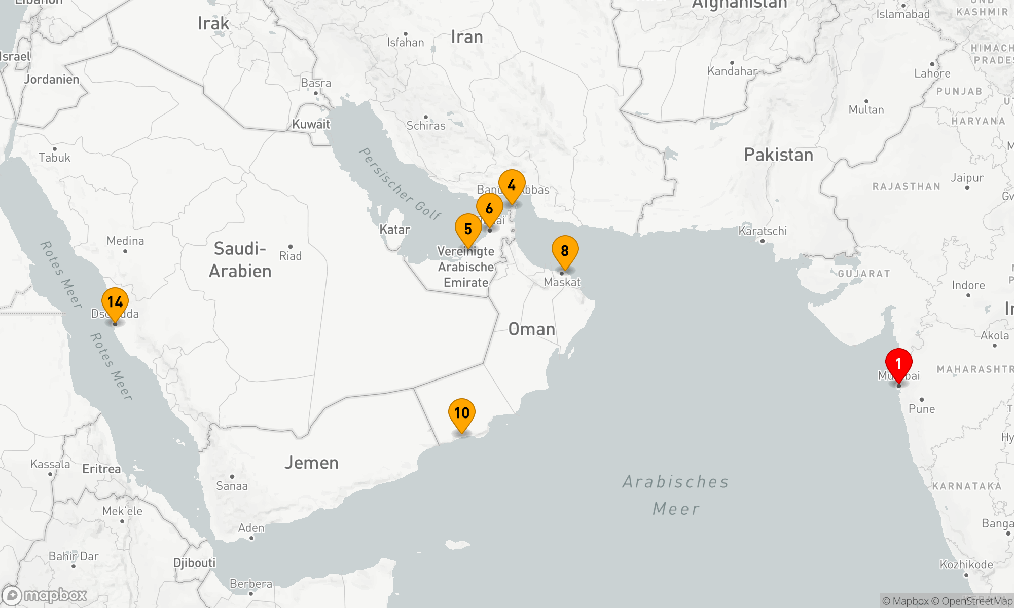Orientalische Entdeckungsreise von Indien bis Arabien