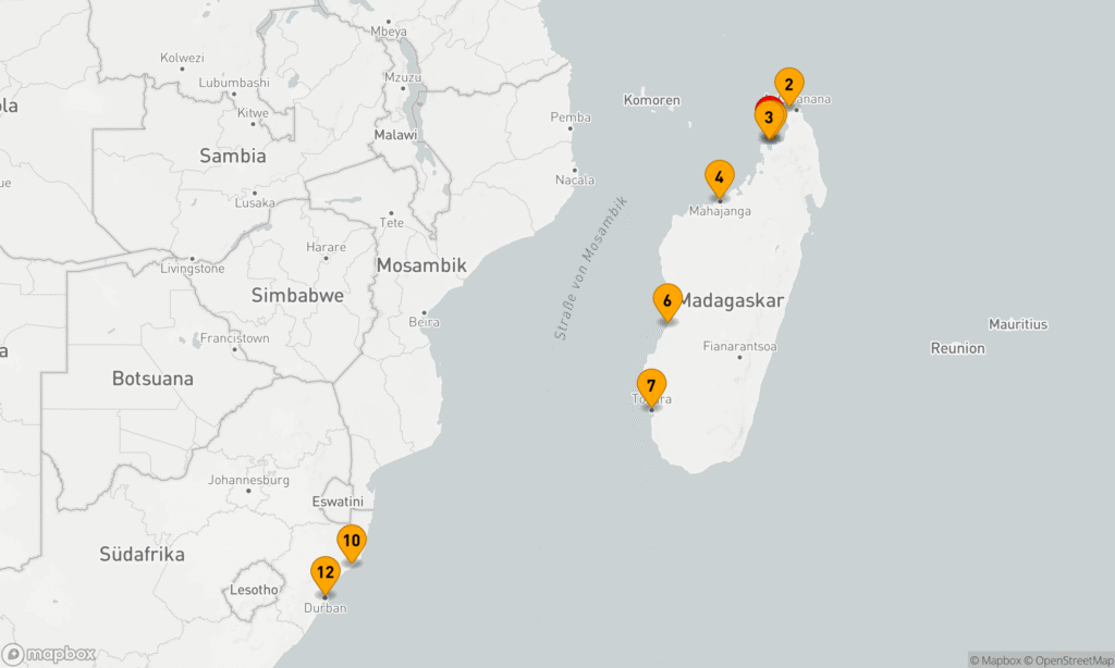 Madagaskar und Südafrika